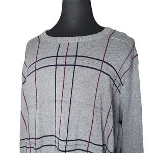 David Taylor Long Sleeve Cotton Sweater Men's 3XL Gray Geometric NWT